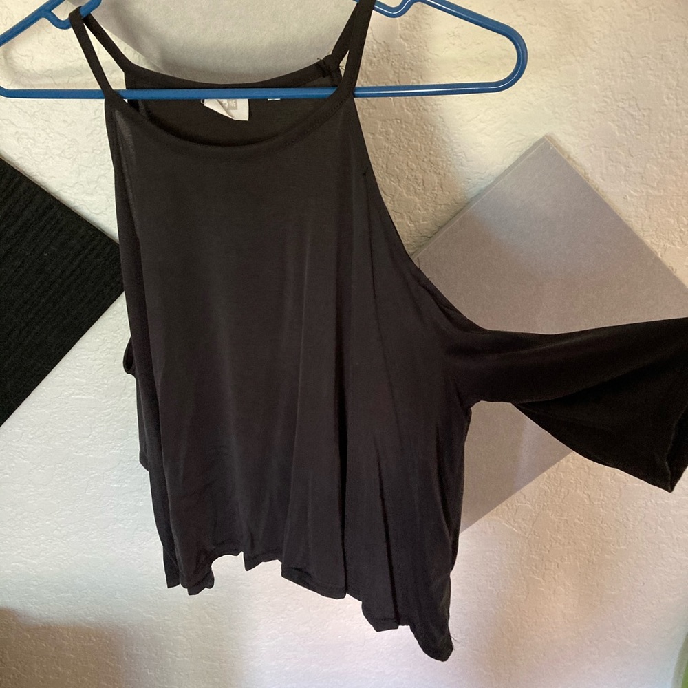 black off the shoulder crop top